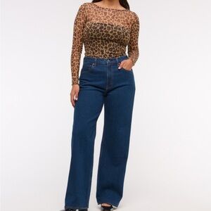 Washed Flare Wide Leg Jeans High-Waisted